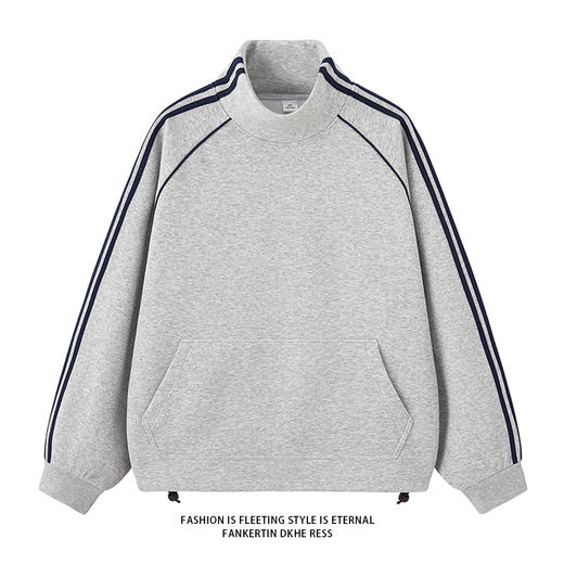 【加绒】【新款DSY】大依优型大码加绒立领套头卫衣长袖加肥加大休闲运动上衣男打底衫胖子冬季保暖 商品图1