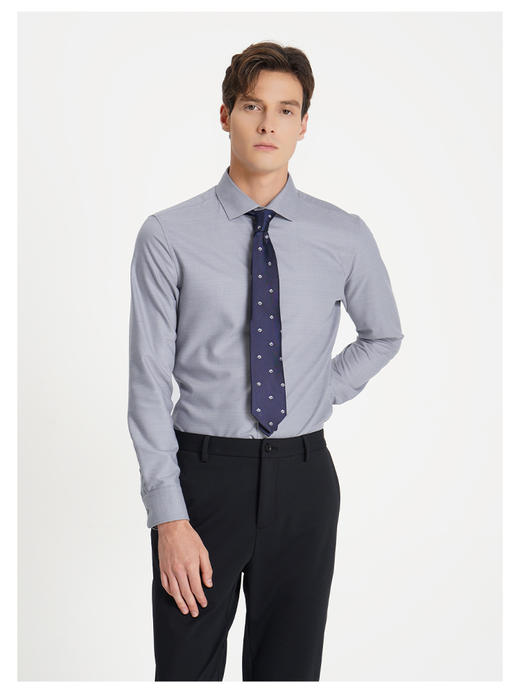 callisto灰色羊毛混纺长袖衬衫 商品图3