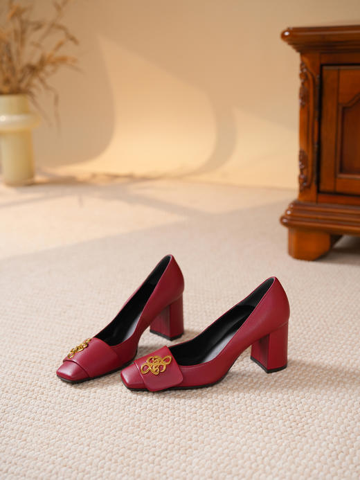 豪麟名鞋LORIBLU女鞋皮鞋羊皮革LR94P红色 商品图3