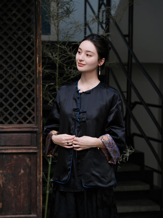 盛唐牡丹| 六合花开宋锦对襟外套(不夹棉) [特价品] 商品图1