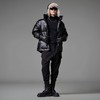 PINLI品立2024冬季新款潮牌立领PU皮羽绒服男士街头个性宽松外套GD243308418 商品缩略图1