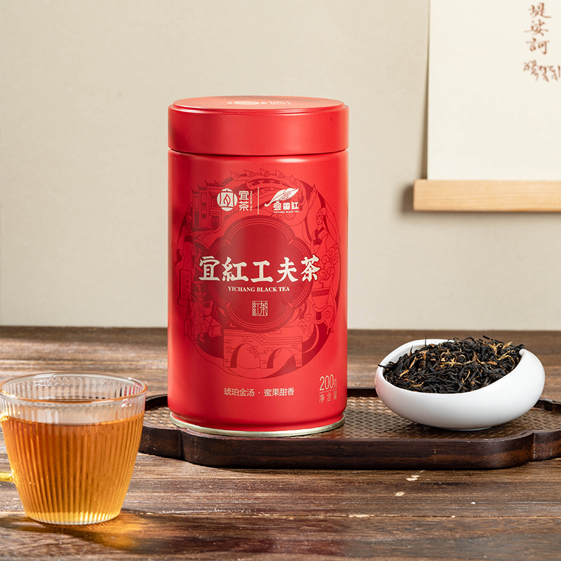 【宜茶甄选】宜红工夫茶花果蜜香高山红茶叶罐装  200g