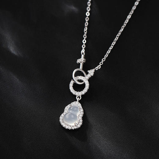 【冰清玉洁】纯银葫芦玉髓项链【JHY-N001686B】 商品图2