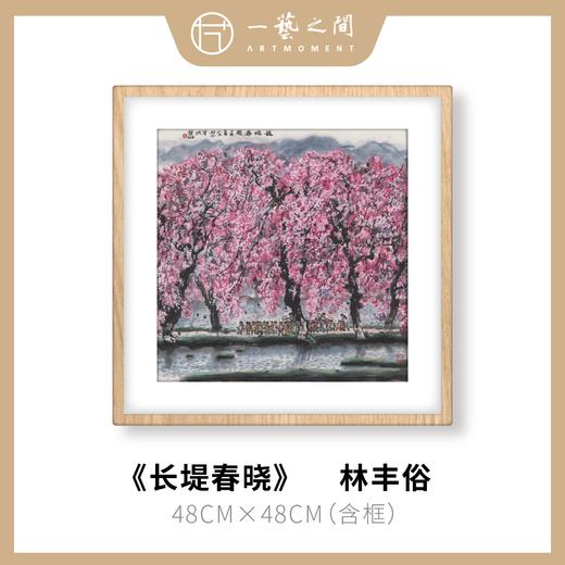 高清复制画 林丰俗《长堤春晓》48cm*48cm 含框 复制装饰画 新中式风格轻盈高清雅致好搭配茶室客厅书房办公室已装框 商品图0