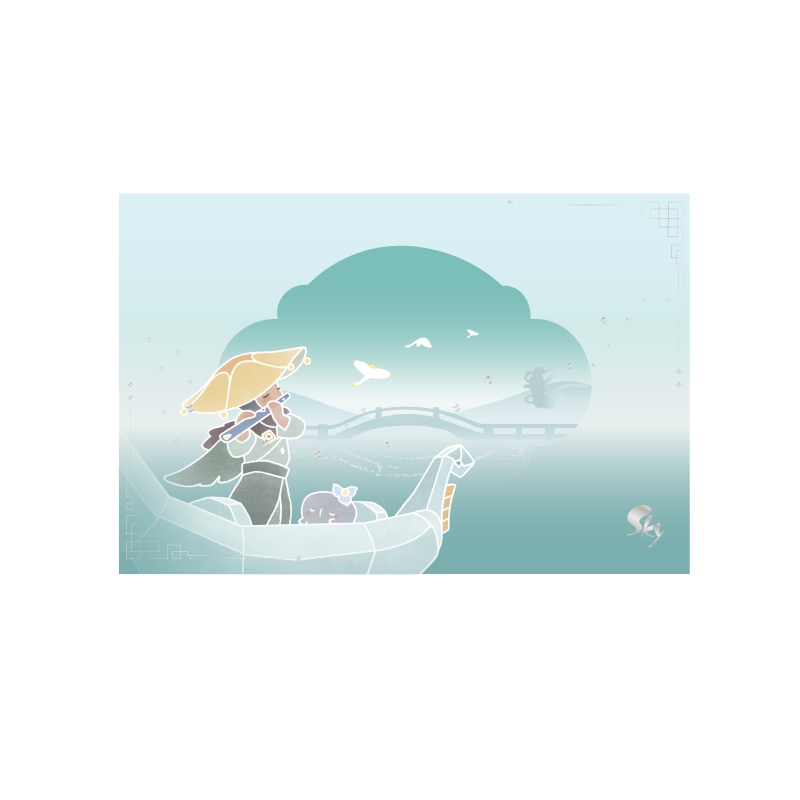 Sky明信片 - 荡舟