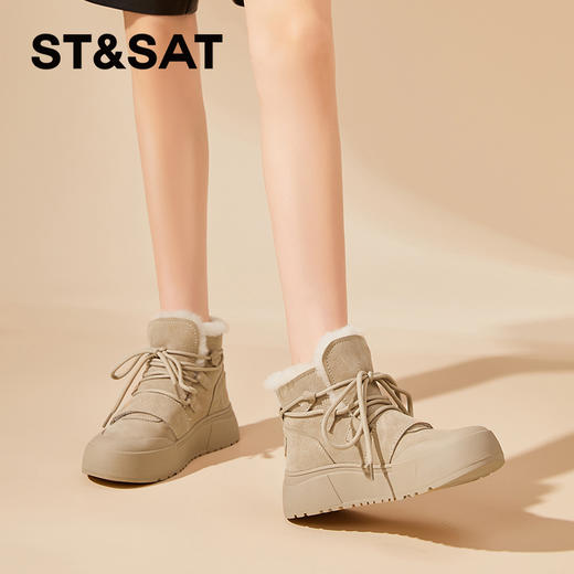 星期六厚绒保暖时尚百搭雪地靴SS341120QG 商品图2