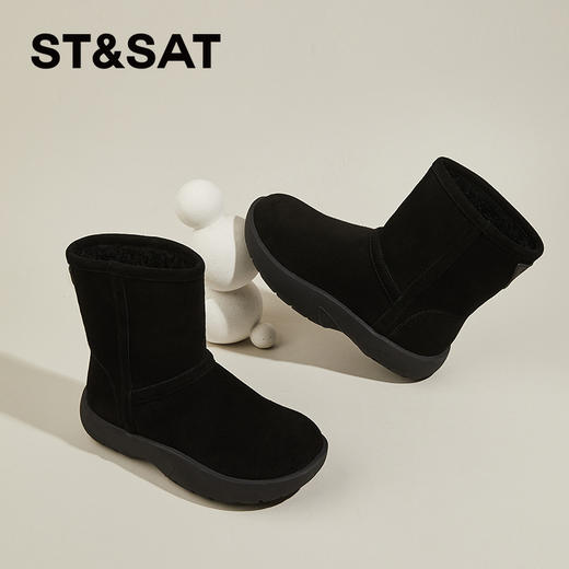 星期六经典简约百搭厚底保暖雪地靴SS341181IT 商品图6