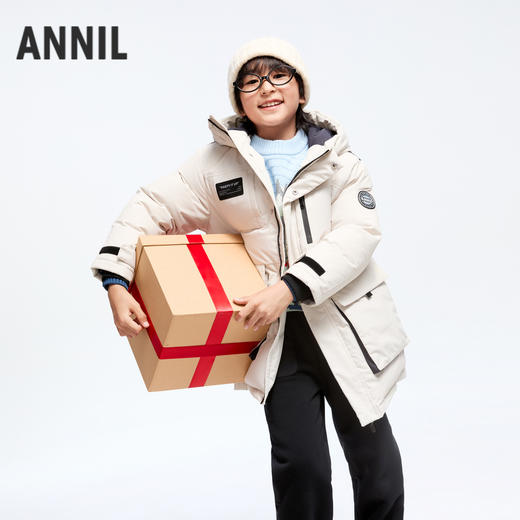【极寒-15~-5℃】男童户外型保暖长羽绒外套冬季新款安奈儿童装实体店同款AB445788 商品图0
