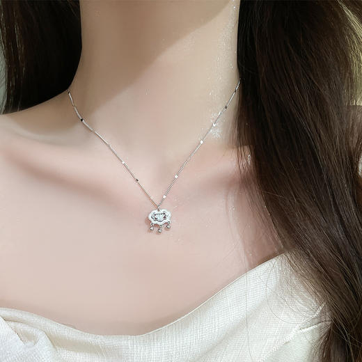 【星星如意】纯银波光粼粼如意锁项链【JHY-N001744B】 商品图2