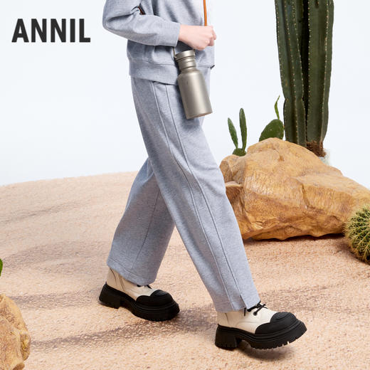 女童海岛绒阔腿裤冬季新款安奈儿童装实体店同款AG446806 商品图2