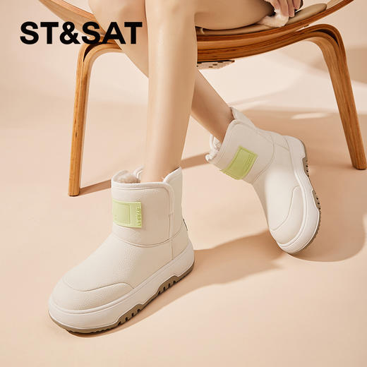 星期六时尚简约百搭厚绒保暖雪地靴SS341181IJ 商品图2