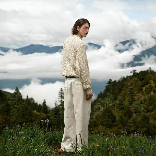 Evistub/E-4QMY407/绞花粗针重磅卷边针织毛衣 商品图2