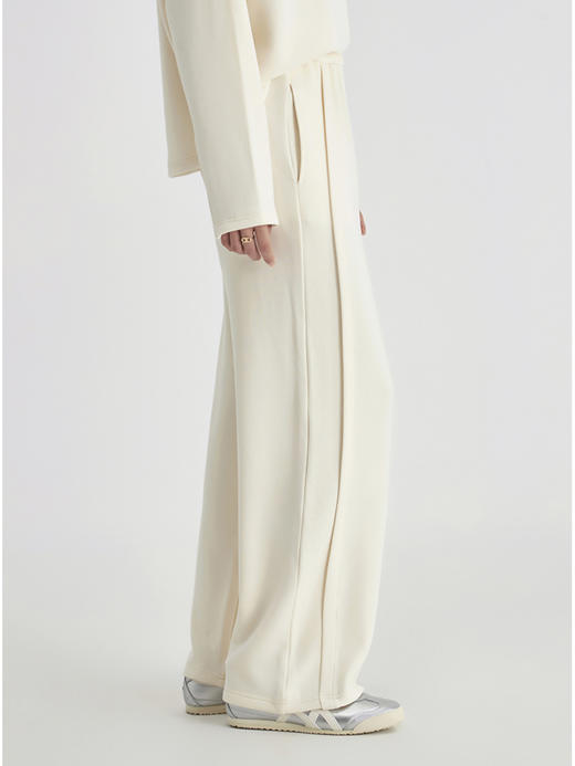 weyo秋冬女宽松阔腿裤羊毛暖绒高腰休闲直筒裤880055 商品图3