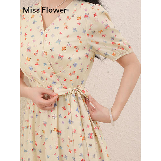 勿忘花纯棉碎花连衣裙夏季衣服女2025新款*微胖女生复古中长裙 商品图3