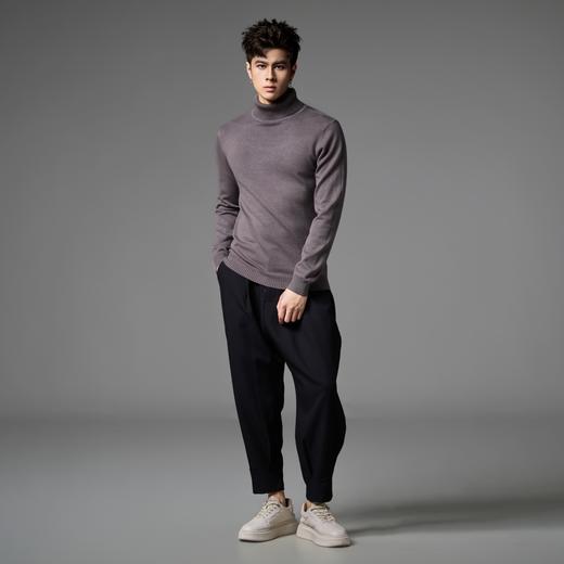 PINLI品立2024秋季新款男士纯色百搭针织衫打底毛衣保暖上衣内衣GD243310428 商品图11