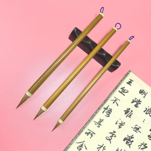 【精品北尾狼毫】烤红竹紫挂绳 书法创作、寺庙抄经用笔 商品图6