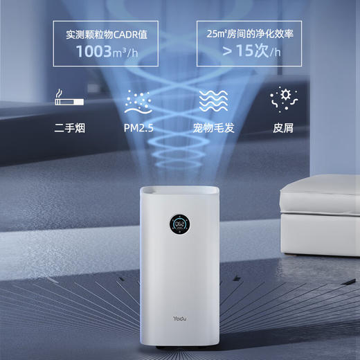 亚都（YADU）空气净化器 卫健委备案 冠状病消毒机 UFCO分解技术除甲醛除烟味异味KJ1000G-T1000(Hi)甲醛数显 商品图4