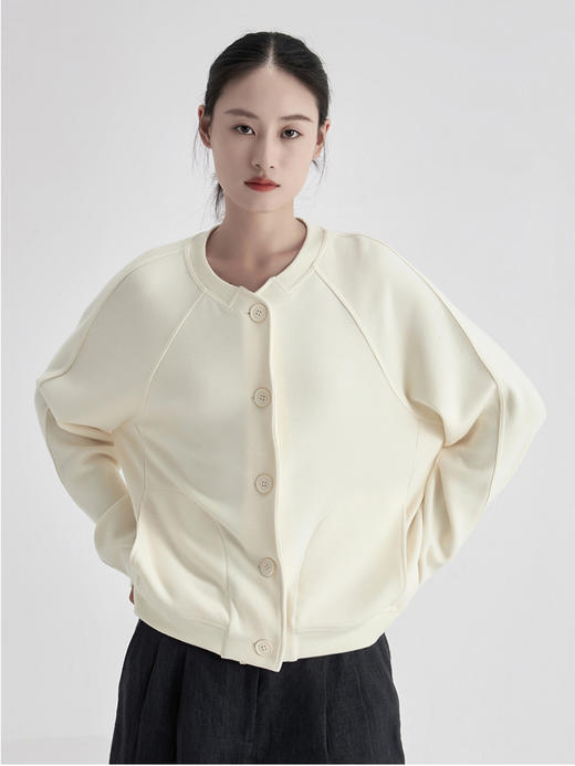 weyo秋冬女款百搭羊毛暖绒开衫插肩袖夹克外套880062 商品图3