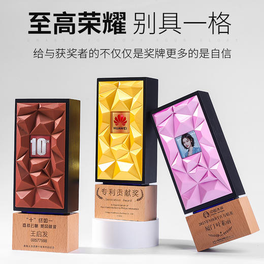 创意炫彩3d打印奖杯定制定做彩色奖牌优秀员工颁奖纪念冠军年会奖杯 商品图1