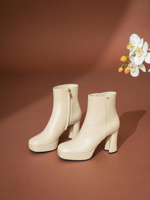 豪麟名鞋BALDININI女鞋短靴牛皮革D5B061N白色 商品图2