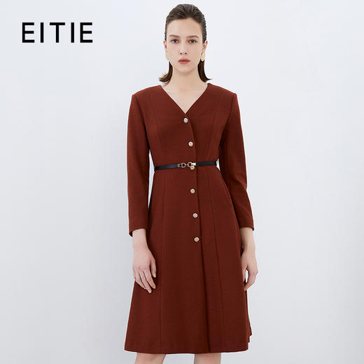 EITIE爱特爱冬季新款法式优雅气质显瘦连衣裙7607315 商品图0