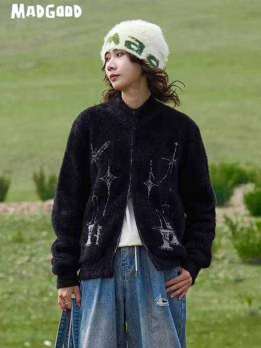 马得工地/MDGDMY243200/烛台提花仿貂毛打底衫 商品图2