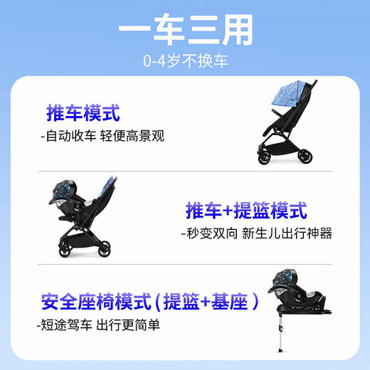 HBR虎贝尔婴儿推车Mpro自动收车遛娃车轻便高景观可坐躺折叠伞车 商品图3