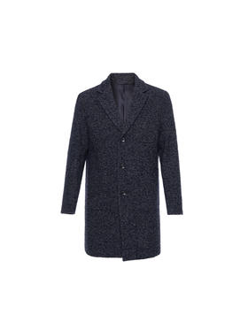callisto高智系列藏青色羊毛混纺大衣