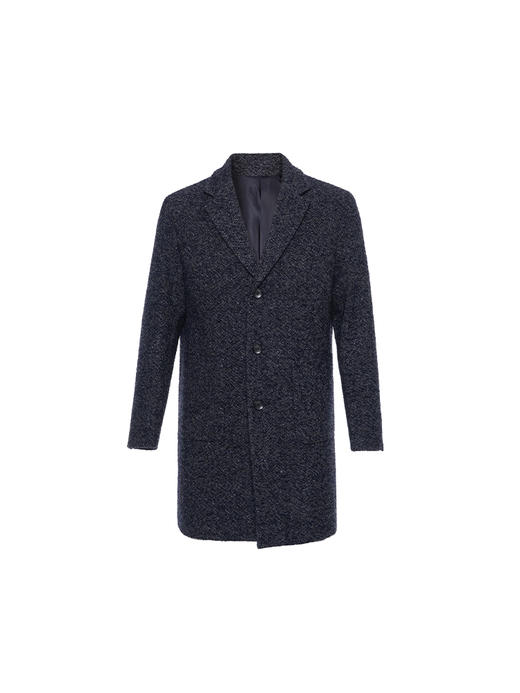 callisto高智系列藏青色羊毛混纺大衣 商品图0