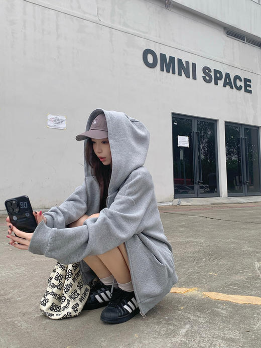 【百图lulu定制】【双十一福利129元】【少年卫衣外套】双头拉链 大口袋 大帽檐 卫衣外套 商品图4