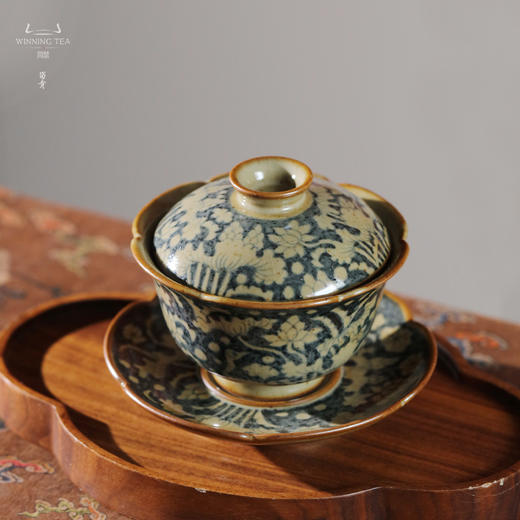 问鼎旗下留青汝瓷椒唐清音盖碗（一路莲科）（缺货） 商品图2