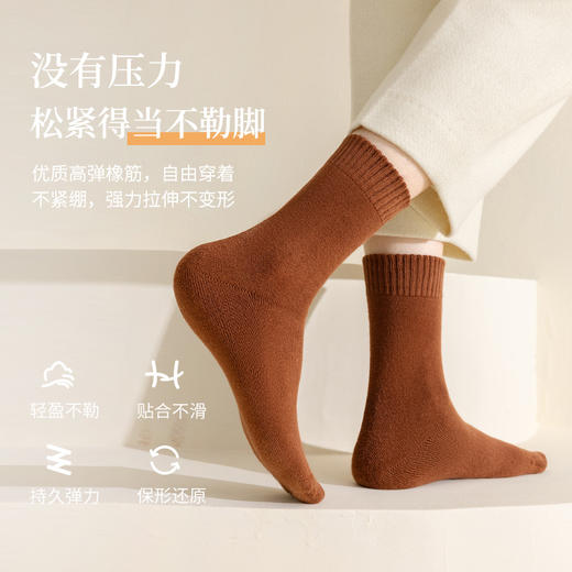 袜子女冬季加绒加厚保暖毛巾袜女士中筒月子袜冬天地板毛圈袜子女 商品图3