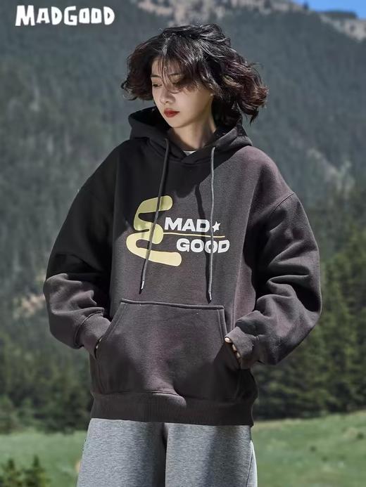 马得工地/MDGDWY243170/撞色logo印花连帽卫衣 商品图3