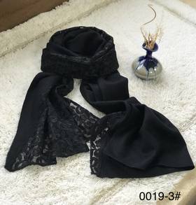 优品堂【如烟如梦】羊毛蕾丝绣花围巾披肩两用