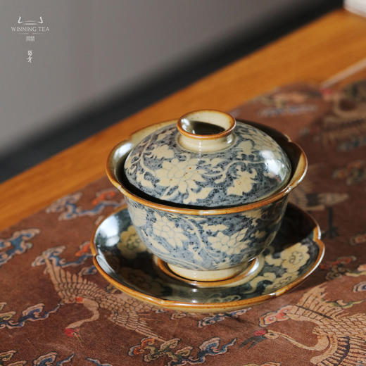 问鼎旗下留青汝瓷椒唐清音盖碗（凤凰于飞） 商品图1