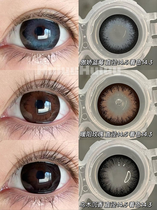 【半年抛大直径】DORISCON-傲娇系列--傲娇蓝莓/暖阳玫瑰/乌木沉香-14.5mm/14.3mm 【半年抛 0-1000度 含有525/575】 商品图0