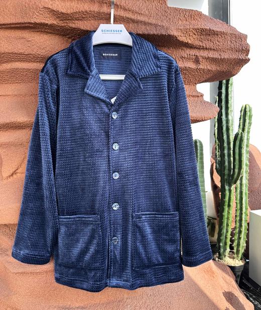 【超柔绒】SCHIESSER德国舒雅翻领开衫提花超柔绒男士家居服39/23514H 商品图1