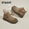 星期六复古扣带保暖绒里百搭短靴SS341121IG 商品缩略图1