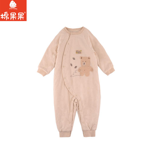 棉果果冬季新品专柜同款彩棉偏襟夹棉连体衣M401720899605 商品图0