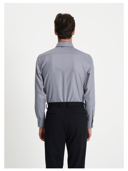 callisto灰色羊毛混纺长袖衬衫 商品图4