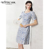 未风蓝色雪纺连衣裙女夏2024年夏季新款女装气质改良旗袍显瘦裙子 商品缩略图0