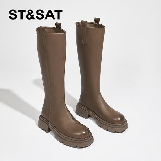 星期六时尚百搭保暖绒里显瘦美腿长靴SS341190Q9 商品图2