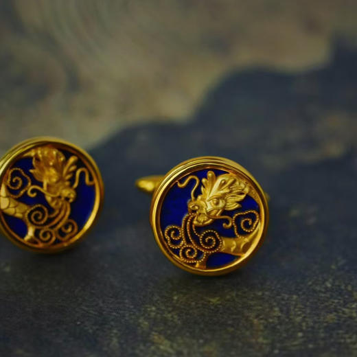 龢盒原创 风生水起·游龙袖扣 商品图0