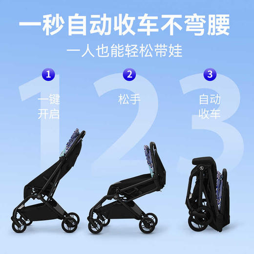 HBR虎贝尔婴儿推车Mpro自动收车遛娃车轻便高景观可坐躺折叠伞车 商品图2