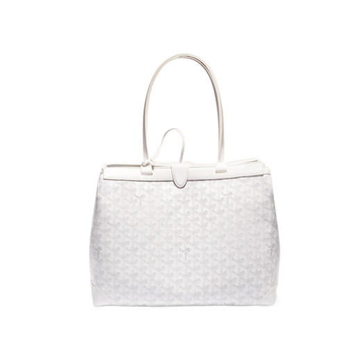 GOYARD Bellechasse Biaude Y字老花满印遮蔽设计 帆布拼皮 托特包Tote包购物袋单肩手提包 小号 女款（CB） 商品图8