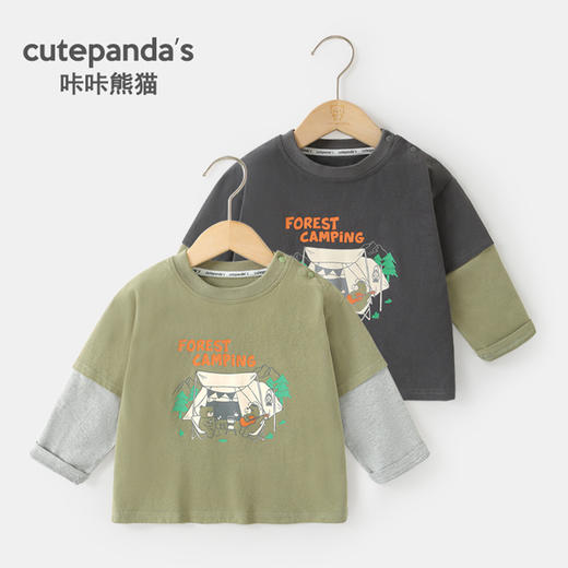 【69元2件】CUTEPANDA'S咔咔熊猫【专柜品质】儿童宝宝婴儿A类全棉T恤 秋冬中小童纯棉打底衫 商品图1
