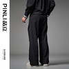 PINLI品立春秋新款男士黑色褶皱直筒裤潮牌百搭时尚休闲长裤B243117102 商品缩略图3
