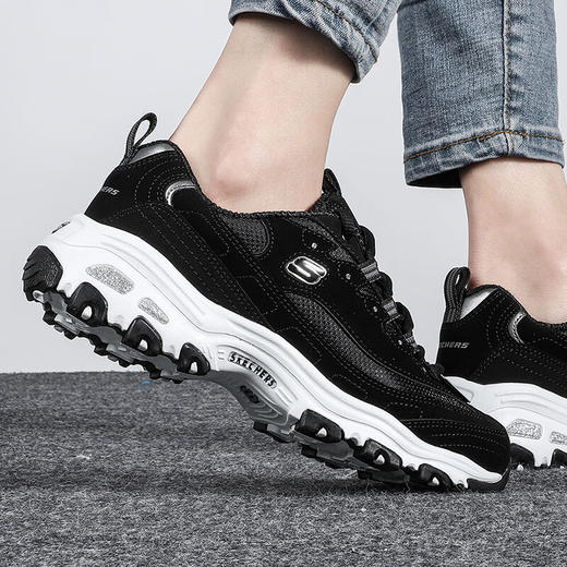 斯凯奇（Skechers）熊猫鞋女 D'LITES系列时尚舒适透气低帮休闲鞋 11930-BLK 商品图3