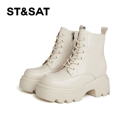 星期六英伦风复古机车加绒马丁靴SS341180HU 商品图8