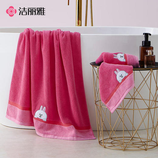 【line-friends正版联名】  绣花浴巾 85度高温不褪色 商品图0